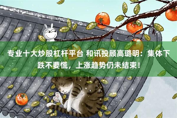 专业十大炒股杠杆平台 和讯投顾高璐明：集体下跌不要慌，上涨趋势仍未结束！