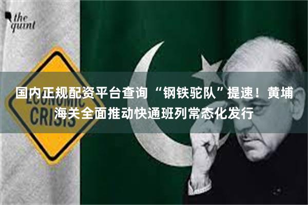 国内正规配资平台查询 “钢铁驼队”提速！黄埔海关全面推动快通班列常态化发行