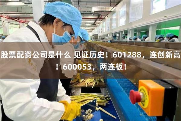 股票配资公司是什么 见证历史！601288，连创新高！600053，两连板！
